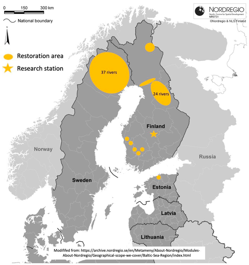 Kartta, projektilla on myös yhdeksän osarahoittajaa, jotka rahoittavat projektia noin 2,6 miljoonalla eurolla.
